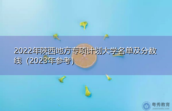 2022年陕西地方专项计划大学名单及分数线（2023年参考）